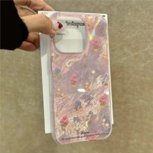 大孔漩涡光油多彩小花适用华为mate70壳小米15/14保护套vivo/oppo