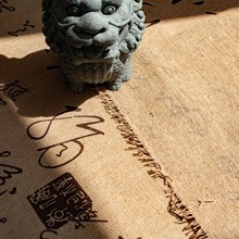 书法复古桌布棉麻禅意茶几盖布长方形布艺中国风古典桌垫水墨画