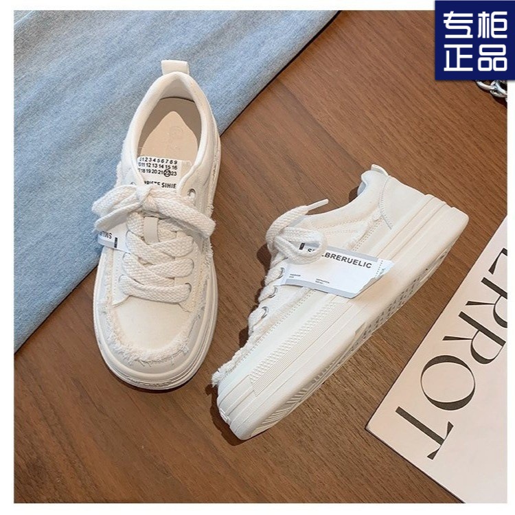 底增高休闲运动帆布鞋女2025新款爆款百搭厚小众设计丑萌小白板鞋