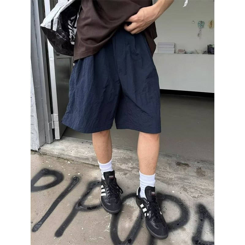 美式速干短裤男款夏季潮牌ins薄款简约小众宽松运动休闲五分裤子