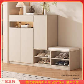 实木鞋柜家用门口入户玄关柜靠墙一体大容量收纳柜柜子储物柜