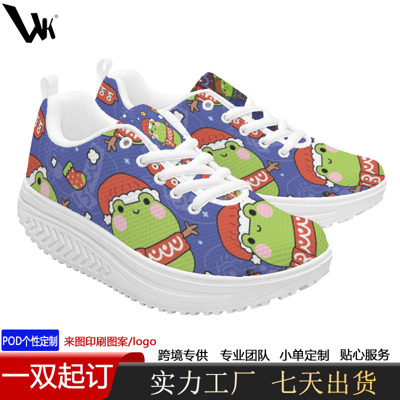 跨境POD来图定制春夏女网鞋轻便耐磨不累脚运动鞋休闲透气女鞋子