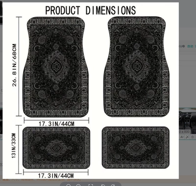 crystal velvet car floor mats – Universal Foot Pad - 1-61-pattern-118-3344cmtwo-piece-set