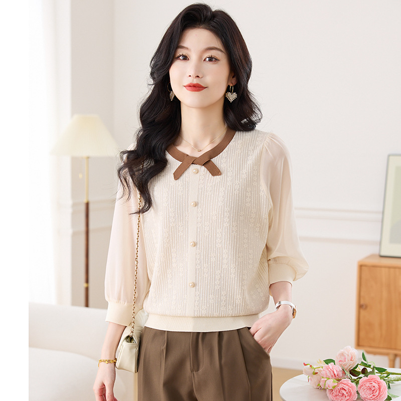 Autumn fashionable knitted summer silk thin T-shirt
