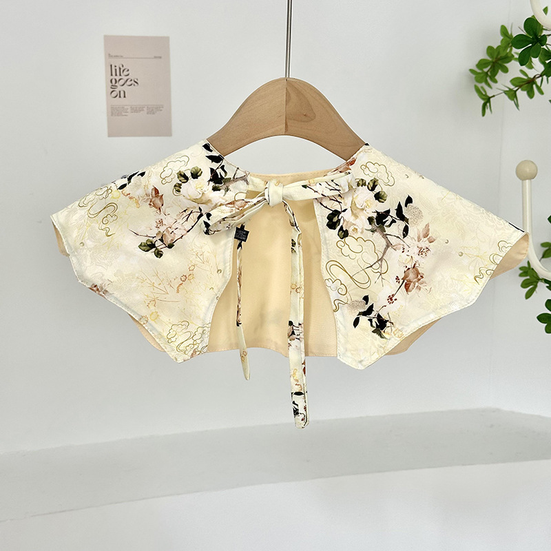 Cuello falso para niños, cuello falso de todo fósforo, cuello de hoja de loto, chal pequeño, cordones de alta calidad, chaleco pequeño de doble capa, bufanda de nube