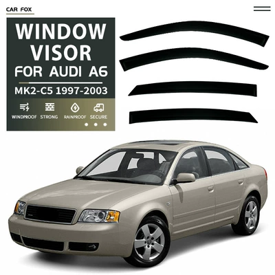 Rain shield – Window Visor - standard-packaging-without-logo-audi-a6-sedan-mk2-c5-1997-2003-plexiglas-no-bright-strips-window-rain-shield