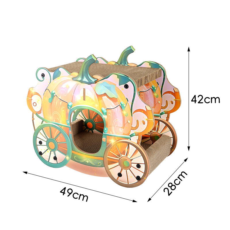 カボチャの車の二重の猫は板の猫の巣をつかんで一体になって丈夫です。|undefined
