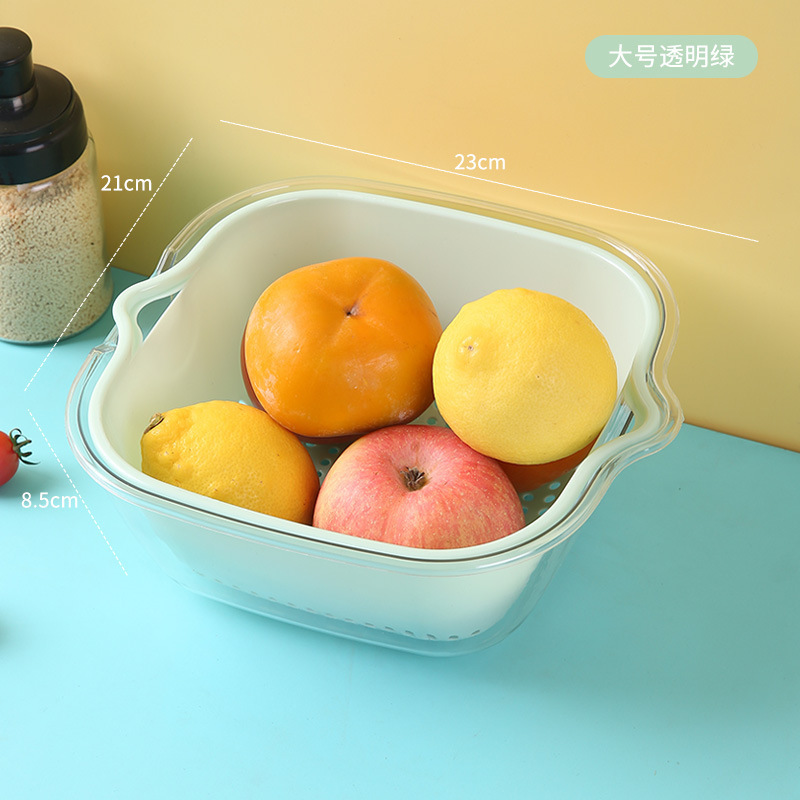 PET二重衝突色野菜水たまり台所家庭用プラスチック果物皿客間ろ過野菜かご洗浄野菜かご|undefined