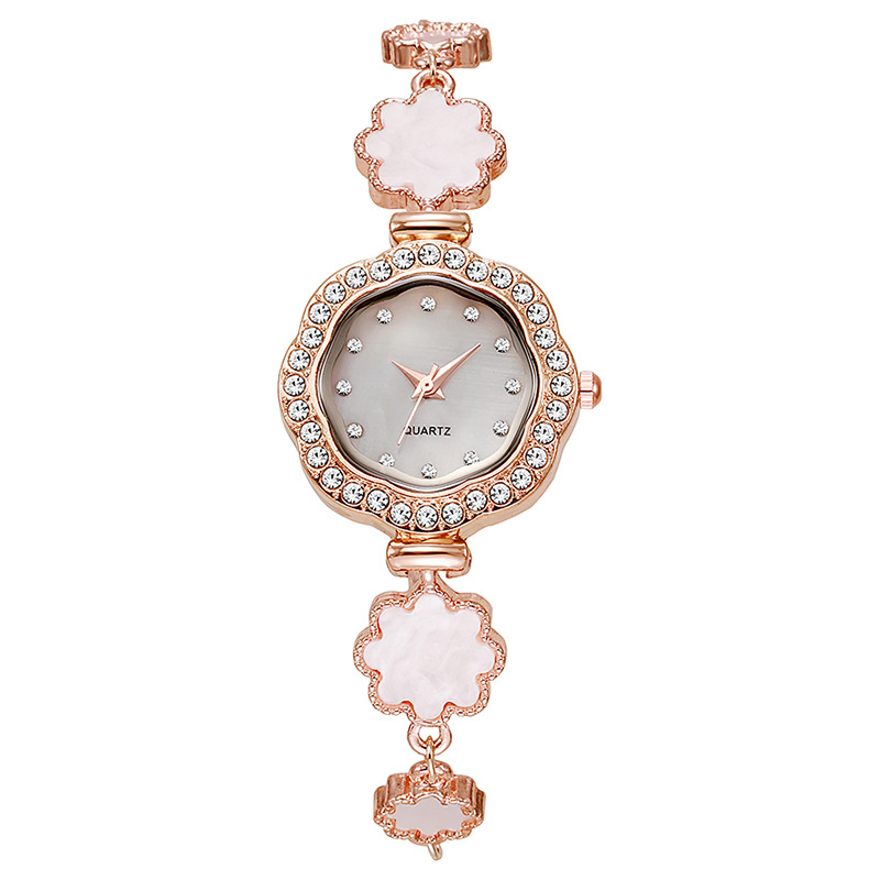 Reloj transfronterizo para estudiantes femeninas, girasol, diamantes, estilo universitario, decoración de esfera pequeña, pulsera perezosa