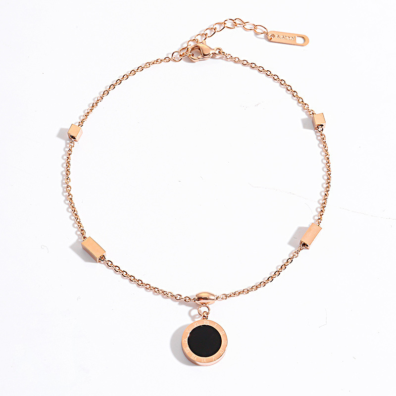 Wenjian Nuevo Romano Digital colgante de acero de titanio Tobillera anti-alergia Internet celebridad Nueva tobillera sexy para las mujeres