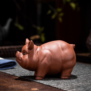 Source Manufacturer Ruyi Zodiac Pig Purple Clay Tea Pet Cute and Adorable, Can Be Raised to Bring Wealth, Tea Set Accessories Wholesale, Twelve Handmade