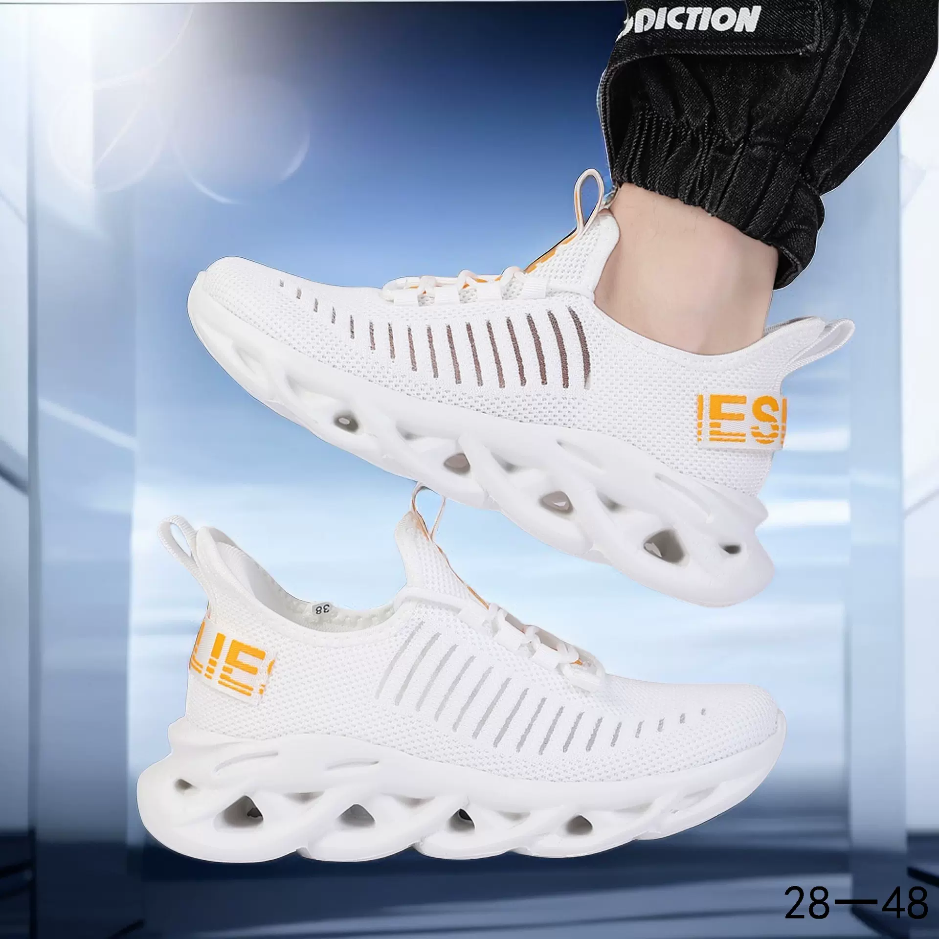 2025跨境夏季跨境大码4748鞋透气童鞋飞织网面鞋麻花潮鞋G101