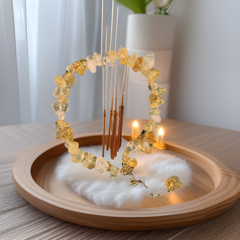 Natural Gravel Crystal Gem Energy Bracelet Aquamarine Citrine Strawberry Crystal Olive Moonlight Apatite