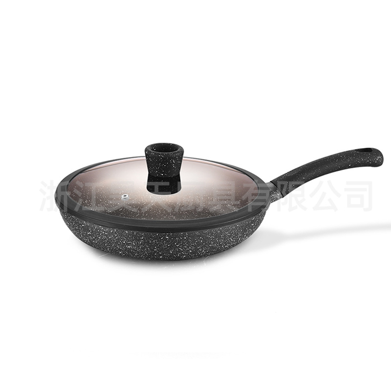 Olla de sopa de fondo plano antiadherente, juego de utensilios de cocina, olla de fundición a presión de piedra médica, juego de cocina de diez piezas