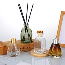 彩色渐变玻璃香薰瓶DIY无火香薰空瓶藤条扩香分装瓶子干花摆件