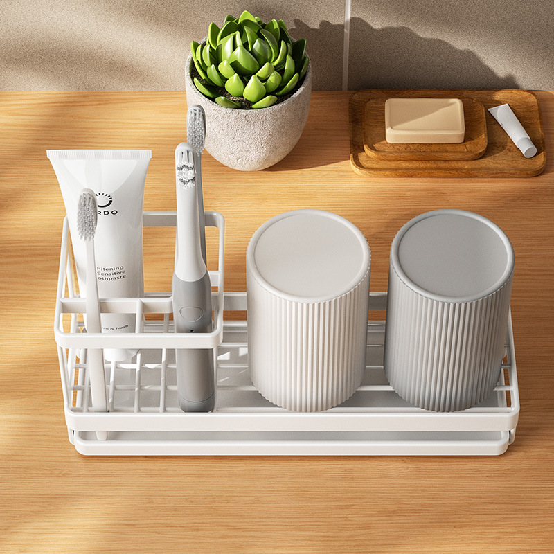 Simple bathroom tooth cup toothbrush holder creative mouthwash cup toothware storage bathroom storage rack electric toothbrush holder