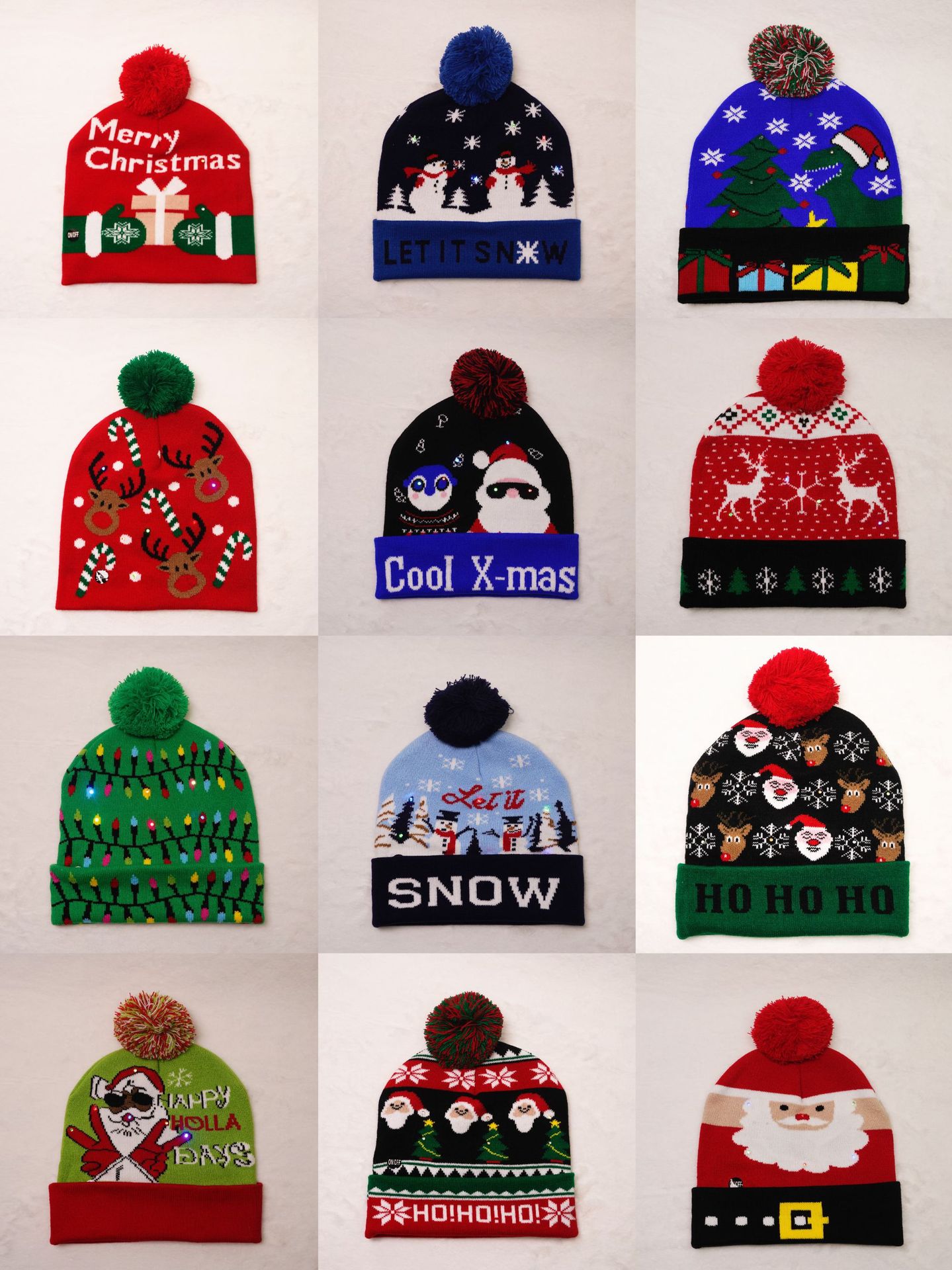 Unisex IG Style Santa Claus Snowman Elk Eaveless Wool Cap display picture 1
