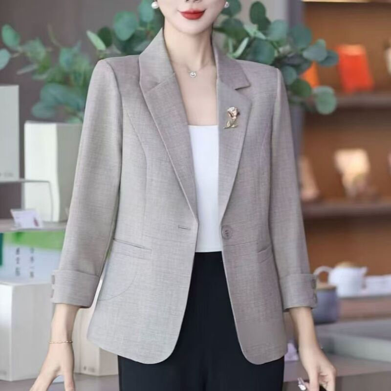 春秋2025年新款西服女爆款大码中年高档女西装休闲修身外套百搭套|undefined