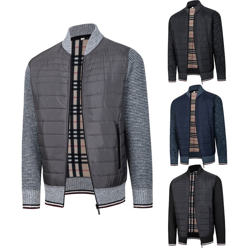 Men's Hooded Fleece-Lined Warm Sweater Cardigan for Winter 2023, New Knitted Jacket Men's Hooded Fleece-Lined Warm Sweater Cardigan for Winter 2023, New Knitted Jacket