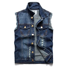 L 46797 Men's Korean Style Sleeves Denim Vest ����ţ����