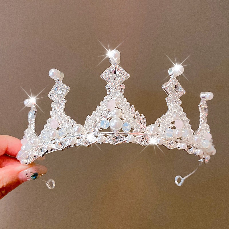 Tombro de corona para niños pequeña princesa corona diadema de cumpleaños accesorios para el cabello de cristal para niñas regalo de cumpleaños