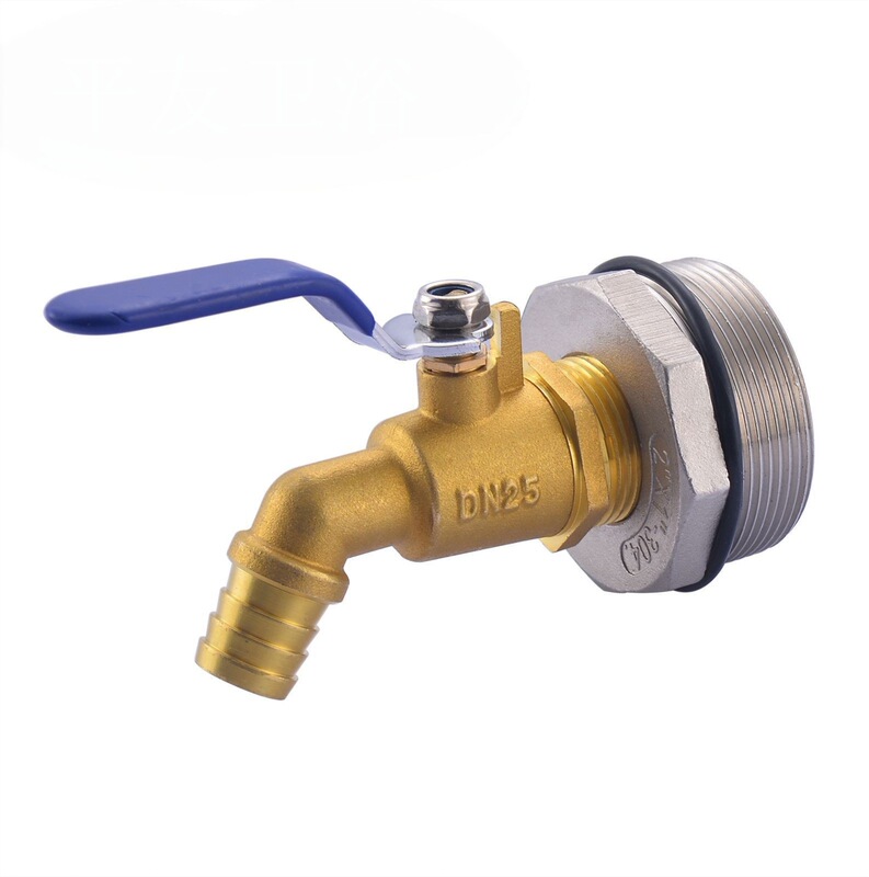 2-Inch Barrel Faucet Brass Barrel Faucet with Epdm Gasket Suitable for 55-Gallon Barrels 1inch Spout