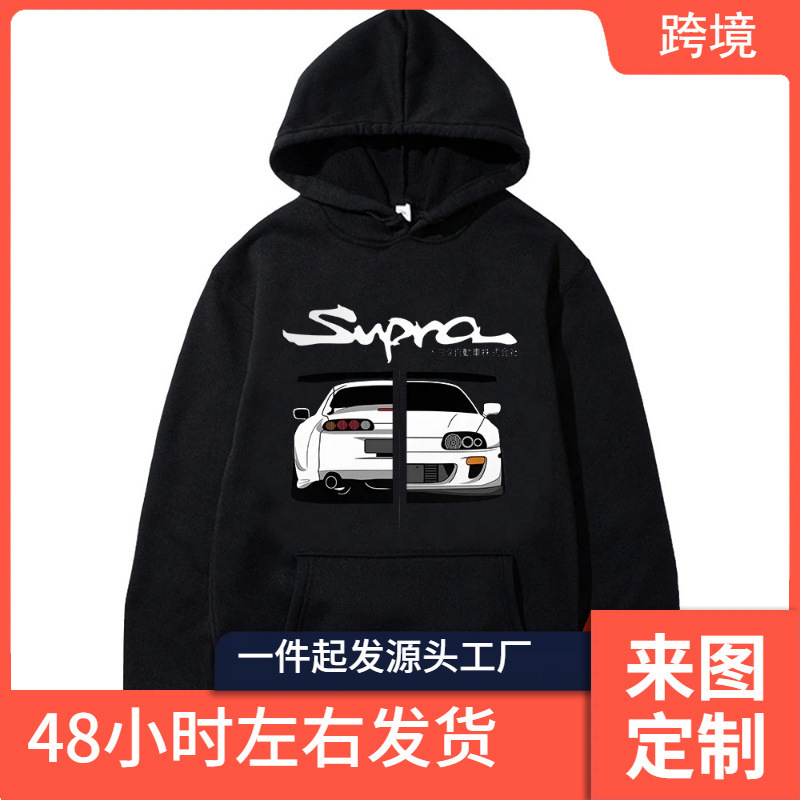 2023 Initial D Supra Sweatshirt for Men and Women Jdm Comic Print Loose Casual Long-Sleeved Japanese Casual Sports