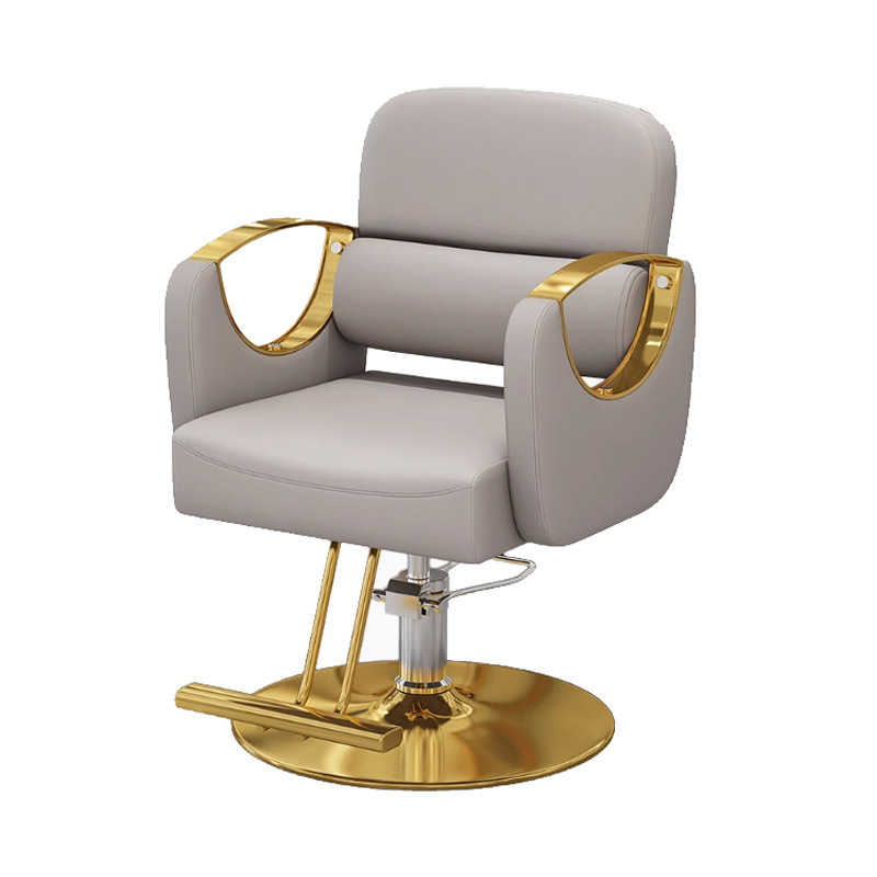 Silla de barbero giratoria ajustable simple, silla de salón de belleza, silla de peluquería, silla de corte de pelo de acero inoxidable, silla de peluquería ajustable.