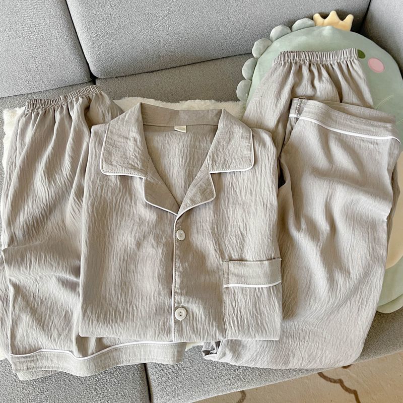 Cotton three-piece set-light gray / Men's size l [recommended 50-60kg]