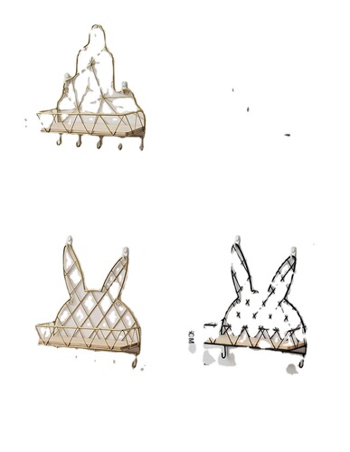 Punch-free entrance key hook wall decoration doorway wall hanging bedroom wall coat and hat hanging rack wrought iron storage rack