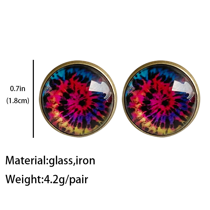 1 Pair Fashion Color Block Inlay Iron Glass Stone Ear Studs display picture 1