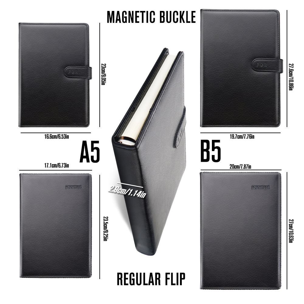 A5 cuaderno de escritorio de negocios estudio diario regalo de cuero suave grueso de alto valor de la cara cuaderno de hebilla