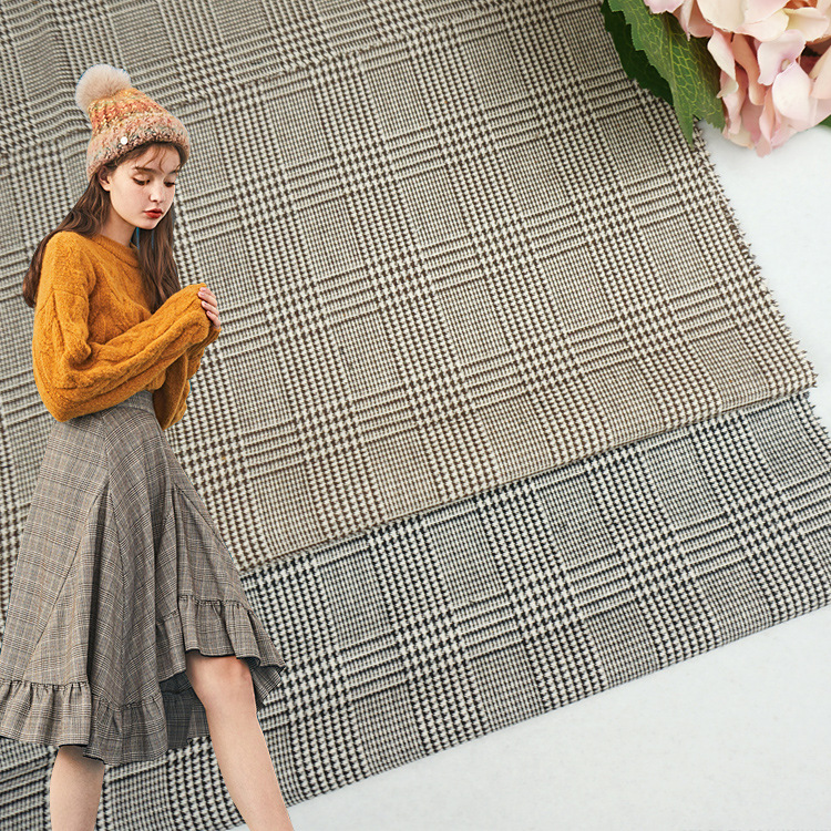 现货日韩西装套装裙格子布 TC工作服制服裙衬衫布料 桌布里布面料