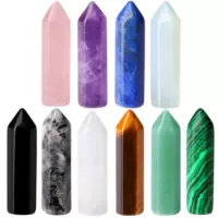 Трансграничный 10pcs одноконечный шестиугольный столб натуральный камень украшение драгоценный камень ремесленный набор хрустальный камень ювелирные изделия оптом