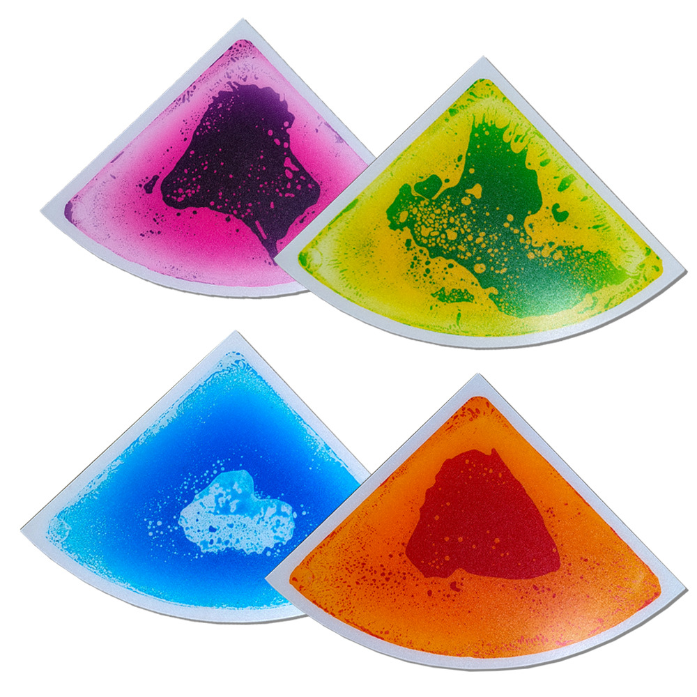 Fan-shaped Flow Liquid Colorful Brick Sensory Floor Mat Kidsren's Game Simple Puzzle Early Education Puzzle Floor Sensory Mat