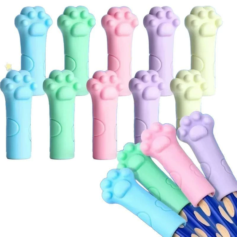 Колпачок для карандаша, ластик, мультяшный кошачий коготь, модель колпачка для ручки, предотвращающая падение и разрушение, для учащихся начальной школы, чтобы практиковать письмо с помощью зубной пасты