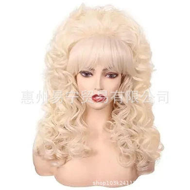50s60s70s Dolly Parton golden curly wig for Halloween performance cosplay