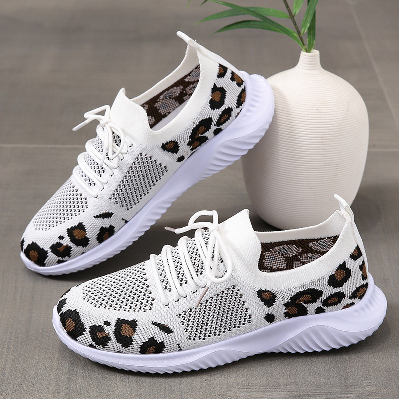 Herbst große Größe Leopardenmuster Schnürschuhe für Damen Casual Canvas Schuhe_voghion.com
