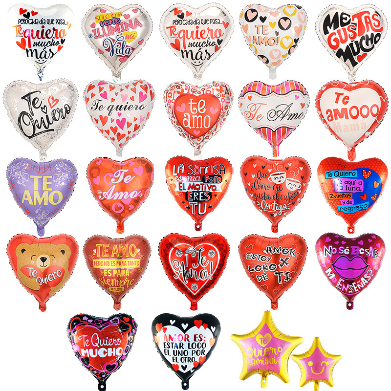 Globo de película de aluminio de amor occidental de 18 pulgadas LOVE Tanabata Día de San Valentín Boda Boda Confesión romántica Diseño de globo image 3