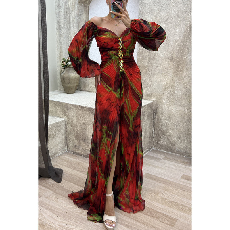 Pleated Long Sleeve Loose Comfortable Casual Women Dress Fashion Casual Daily Wear Dress For Women Spring Autumn Basic Dress_ecoleips.com