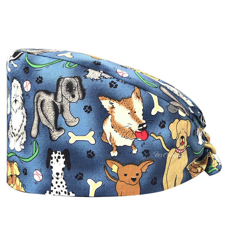 Venta caliente de Europa y América Mickey casquillo de la enfermera médico tapa de impresión de algodón puro sombrero de trabajo de exportación de comercio exterior en la acción al por mayor