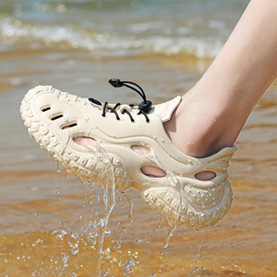 Coconut Croc Shoes Men's Summer Wear-Resistant All-Inclusive Sandals Men's Outdoor Wading and River Beach Shoes