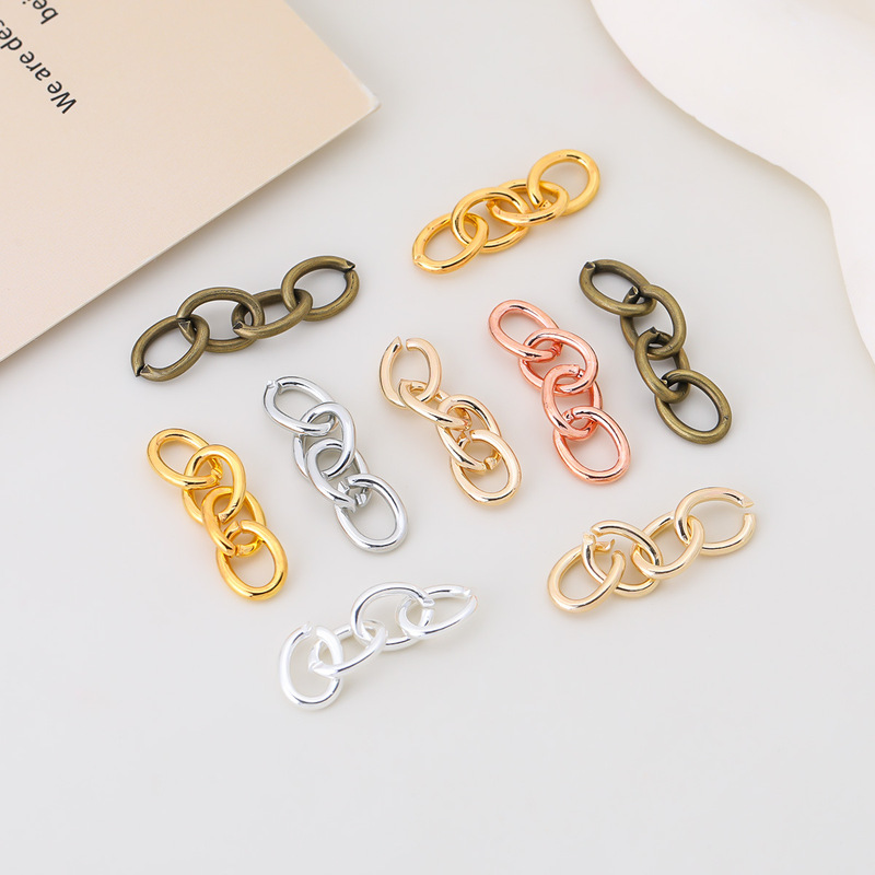 Metal Iron Four-Section Chain Keychain Extension Chain Handmade DIY Key Ring Connecting Chain Tail Chain Jewelry Accessories Metal Iron Four-Section Chain Keychain Extension Chain Handmade DIY Key Ring Connecting Chain Tail Chain Jewelry Accessories