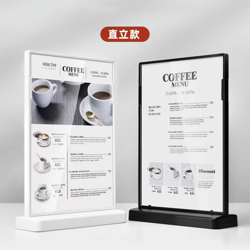 Expositor de mesa anticaídas para tarjetas de café, leche, té, carteles de tienda, soporte para menú de vinos A4, soporte de plástico A5, tarjetas de mesa A6, soporte en forma de L