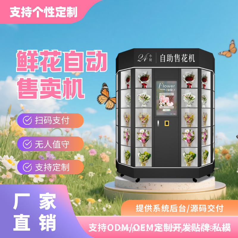 Fábrica de origen auto-servicio vendedor de flores no tripulado supermercado aeropuerto metro florista suministro de comercio exterior transfronterizo