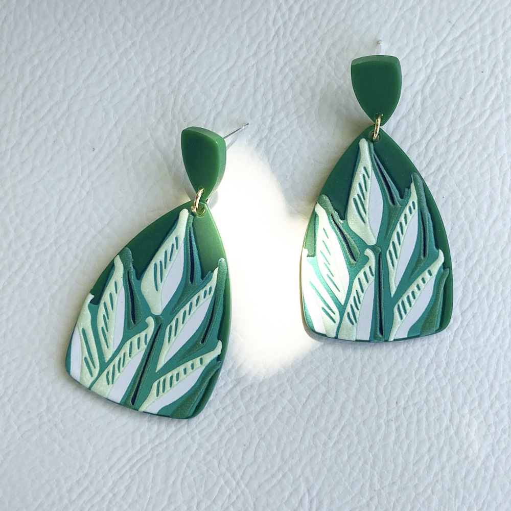 wholesale jewelry plate printing pattern acrylic earrings Nihaojewelrypicture8