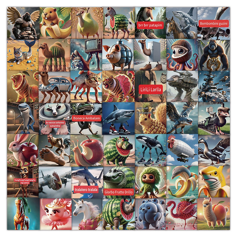 120 Personalized Abstract Funny Stickers with Meanings of the Ancient Chinese Text "Shan Hai Jing" and Animal-Themed Waterproof Small Stickers 120 Personalized Abstract Funny Stickers with Meanings of the Ancient Chinese Text "Shan Hai Jing" and Animal-Themed Waterproof Small Stickers