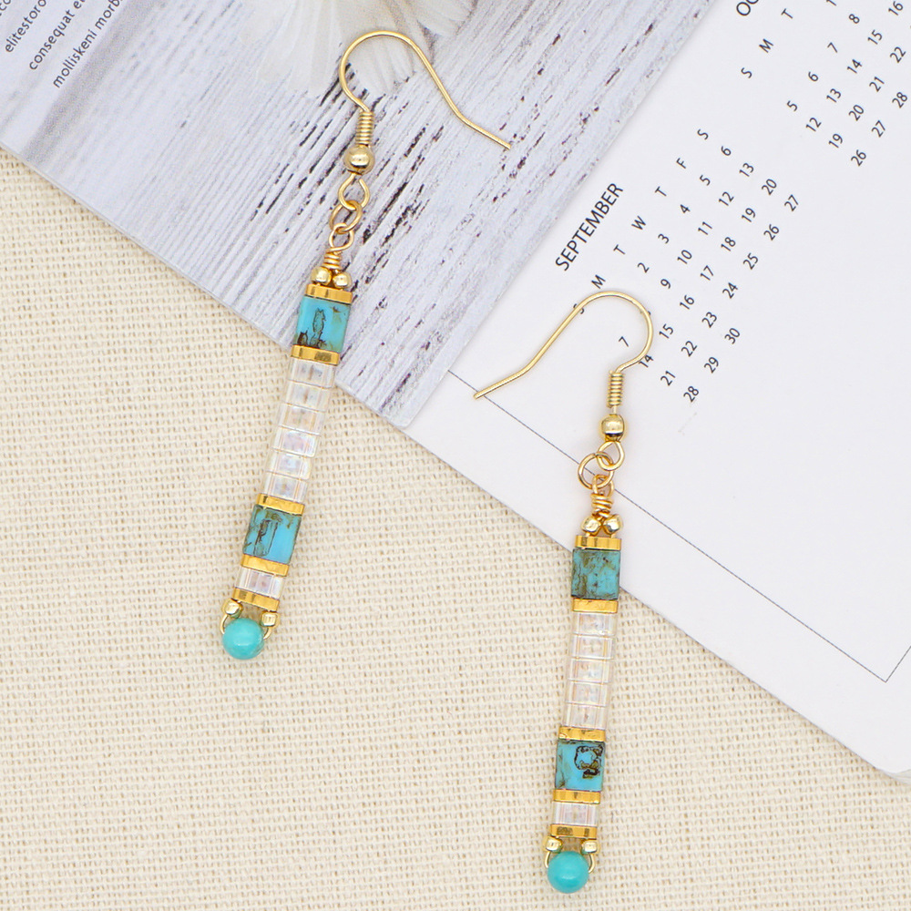 Flower Beaded No Inlaid Earrings display picture 9