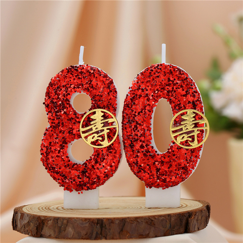 老人过寿数字生日蜡烛装饰|undefined