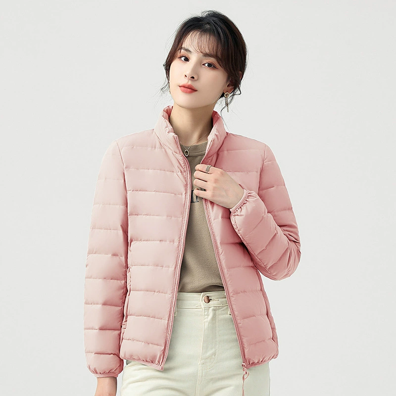 Модный воротник 90 белая утка бархат легкий бесшовный сплошной цвет может быть двухкратным коротким пальто женский зимний новый легкий пуховик